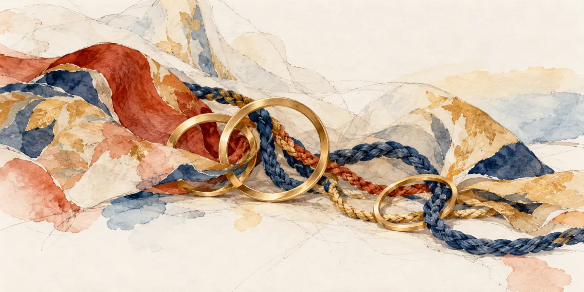 An AI-generated watercolor evokes the thematic world of “Alliances du monde” without reproducing a scarf design.
