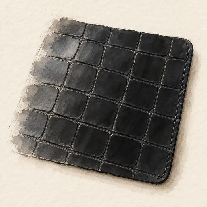 Watercolor of a swatch of Hermès Alligator leather
