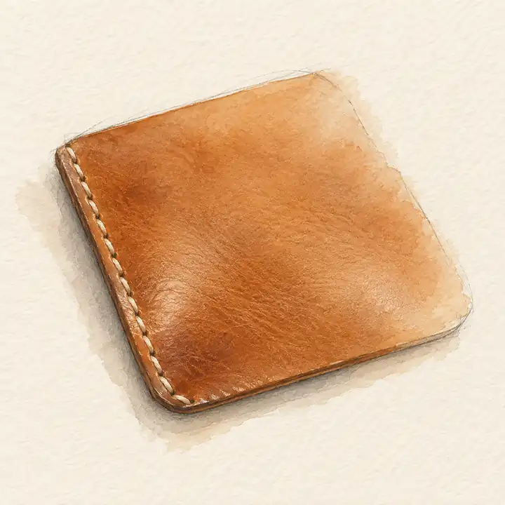 Watercolor of a swatch of Hermès Barenia leather