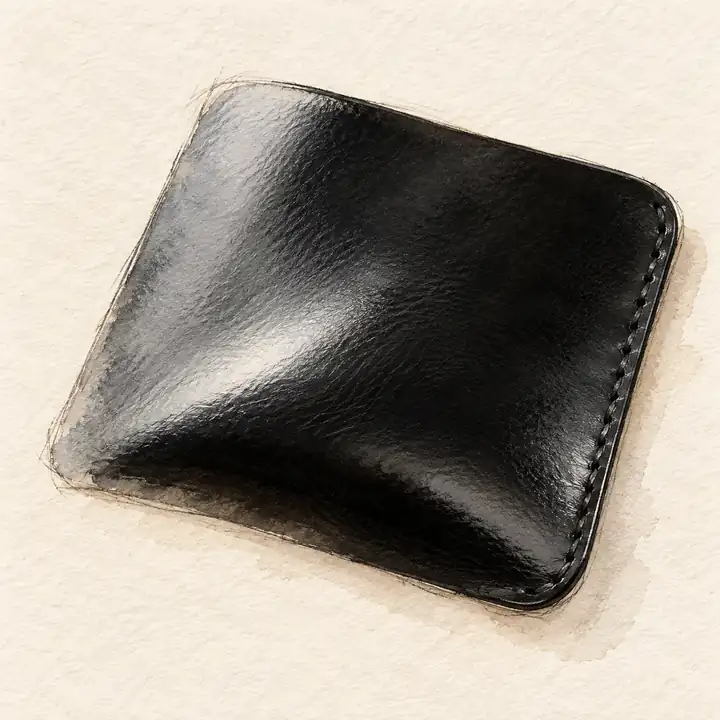 Watercolor of a swatch of Hermès Box leather