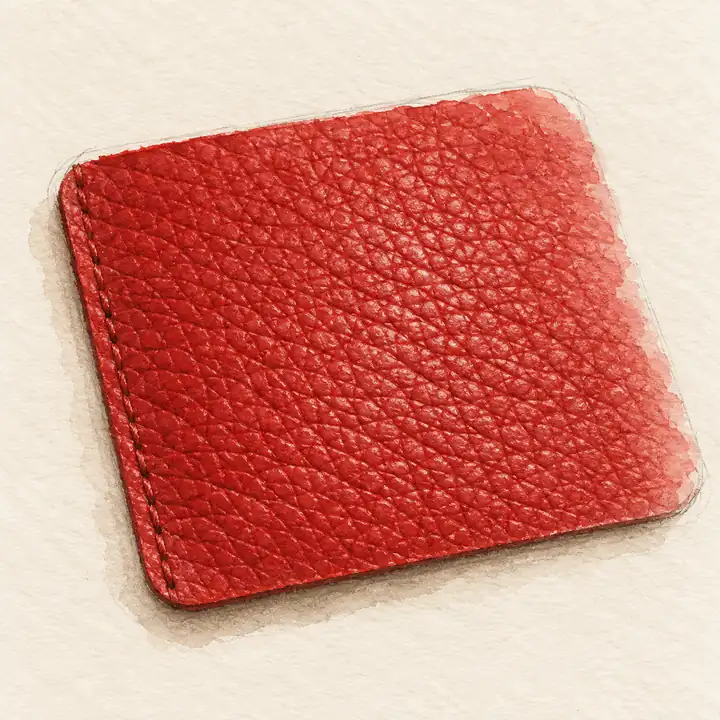 Watercolor of a swatch of Hermès Chèvre (goat) leather