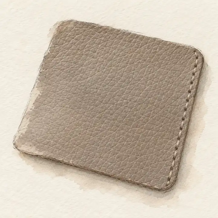 Watercolor of a swatch of Hermès Clemence leather