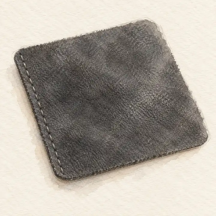 Watercolor of a swatch of Hermès Doblis (suede) leather