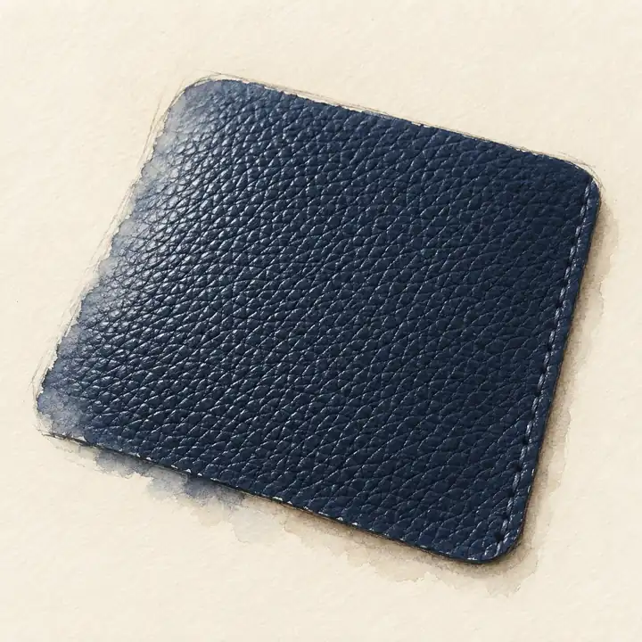 Watercolor of a swatch of Hermès Epsom leather