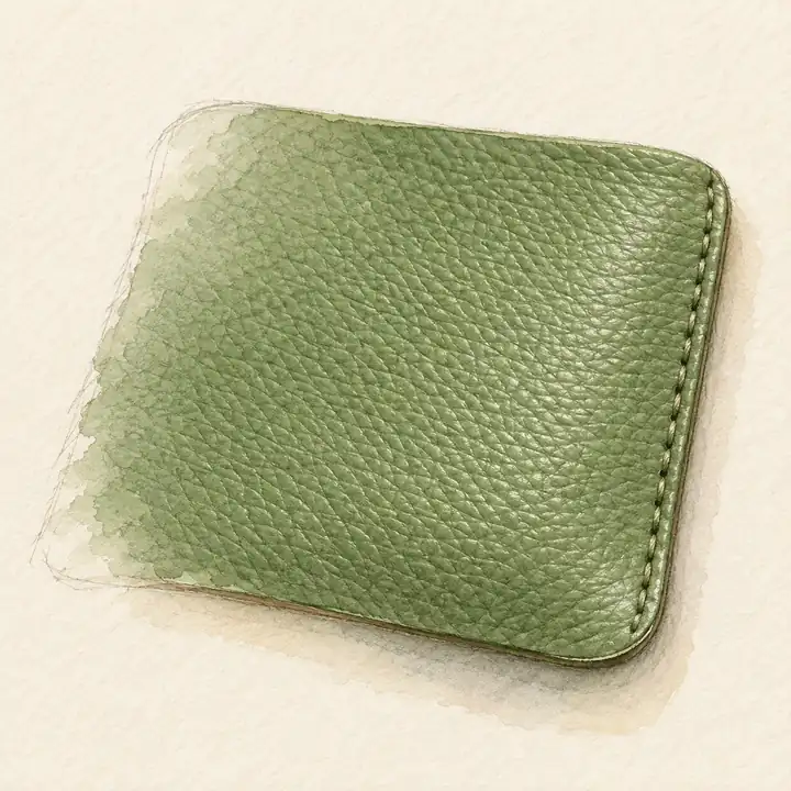 Watercolor of a swatch of Hermès Evercolor leather