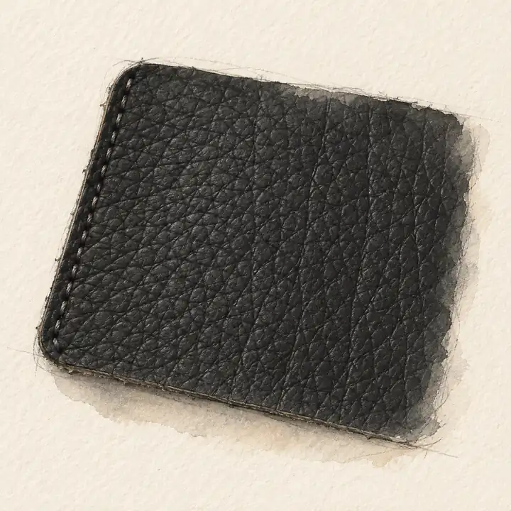 Watercolor of a swatch of Hermès Fjord leather