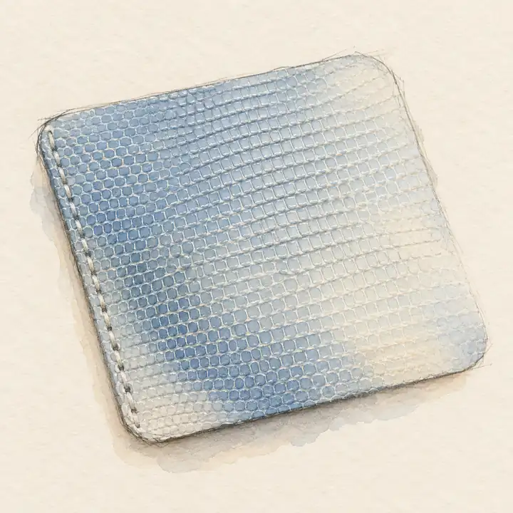 Watercolor of a swatch of Hermès Lizard leather