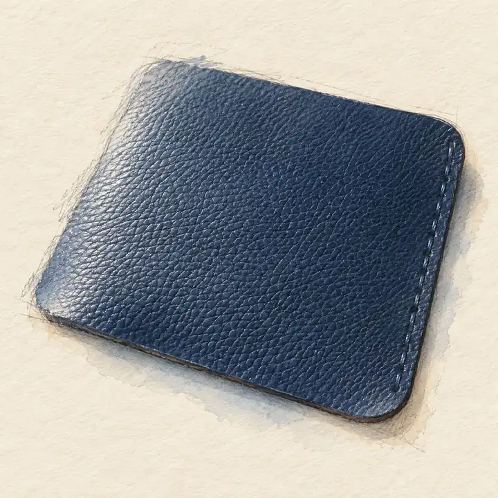 Watercolor of a swatch of Hermès Taurillon Novillo leather
