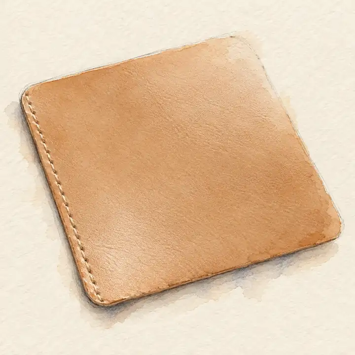 Watercolor of a swatch of Hermès Vache Hunter leather