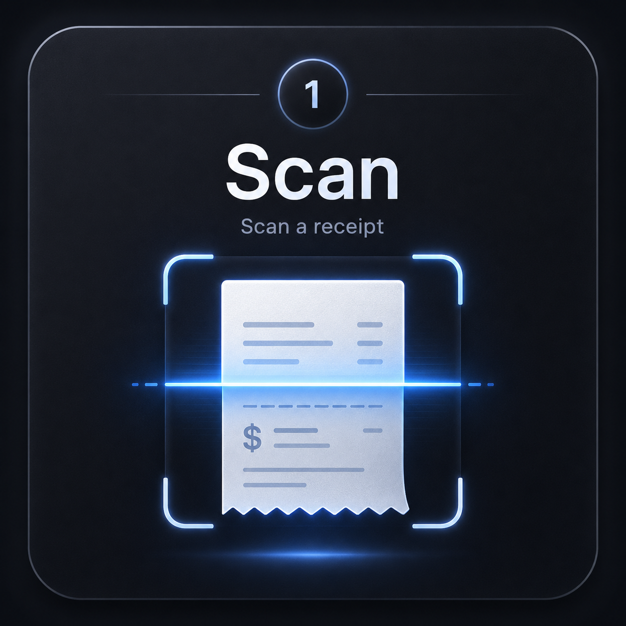 Scan step: scanning a receipt in MyQuotaRoom